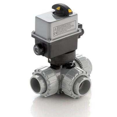 TKDNC/CE 24 V AC/DC - Electrically actuated DUAL BLOCK® 3-way ball valve DN 10:50