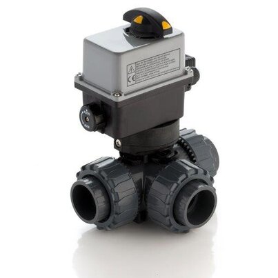 TKDAV/CE 24 V AC/DC - Electrically actuated DUAL BLOCK® 3-way ball valve DN 10:50