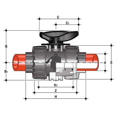 VKRIM - DUAL BLOCK® regulating ball valve DN 10:50