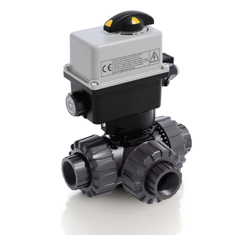 LKDGV/CE 24 V AC/DC - electrically actuated DUAL BLOCK® 3-way ball valve