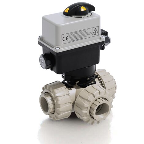 LKDFM/CE 24 V AC/DC - electrically actuated DUAL BLOCK® 3-way ball valve