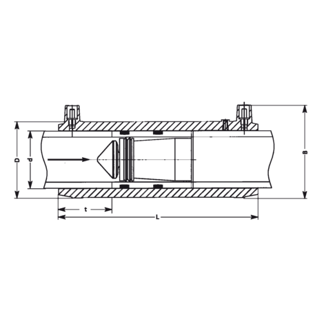 Long Couplers with integrated Pipelife Gas-StopTM system