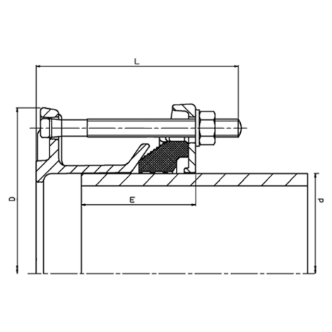 Nuts and Bolts Stainless steel ,Gasket EPDM, DIN-EN 681-1 / KTW / UBA / DVGW-W270   PFA /PN Water: up to DN 300 = 16 bar