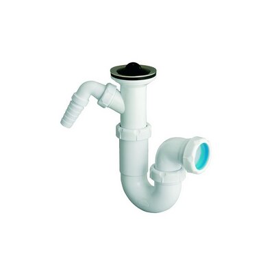 Sink trap with waste outlet and auxiliary inlet for domestic appliances