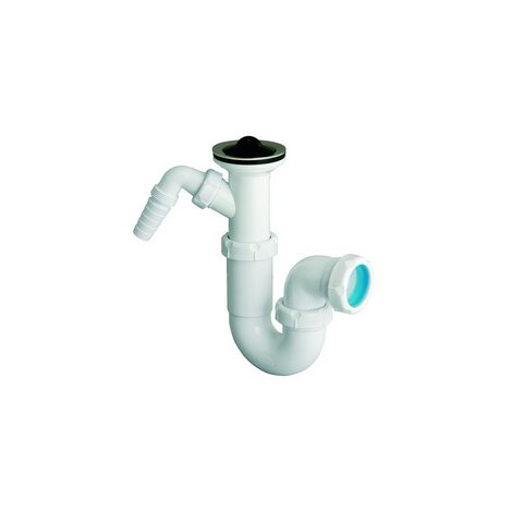 Sink trap with waste outlet and auxiliary inlet for domestic appliances