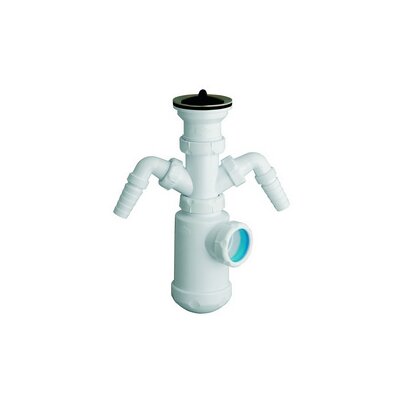 Sink bottle trap with waste outlet and two auxiliary inlets for domestic appliances