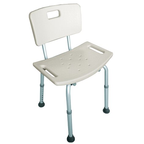 Stool with back for use inside the shower