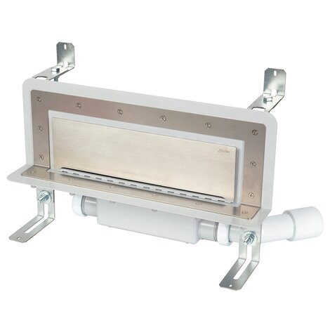 Accessible wall slot channel with 30 mm trap. Lateral orientable outlet