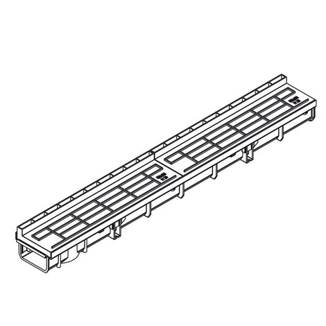 KIT: 2 low slot grills with 1 PP channel 130x1000