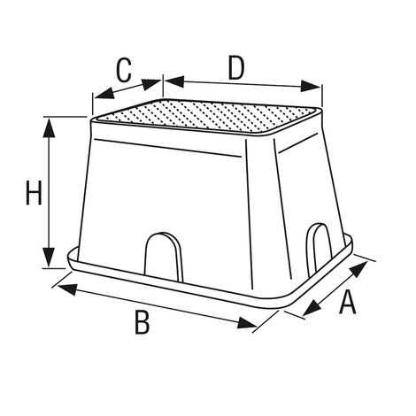 PP Bottomless valve box (square version)