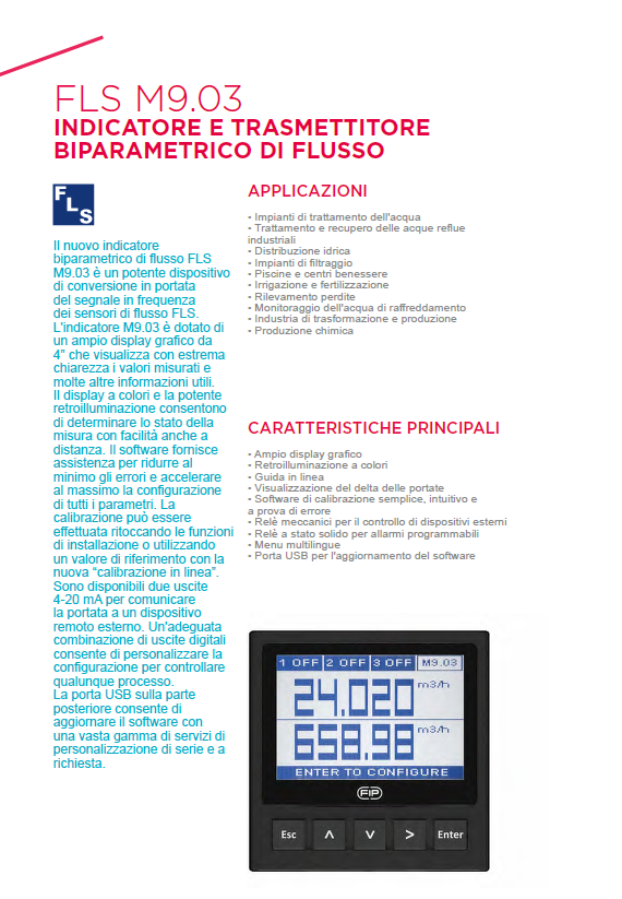 M9.03 Dual-Parameter Flow Monitor and Transmitter