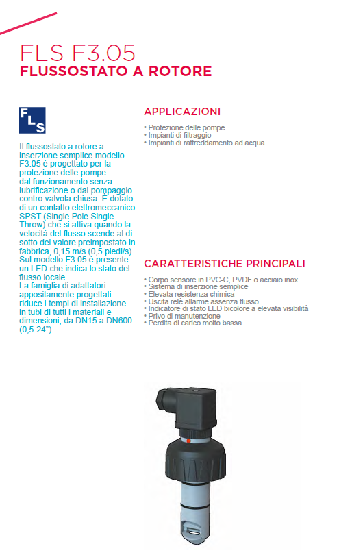 F3.05 Paddlewheel Flow Switch