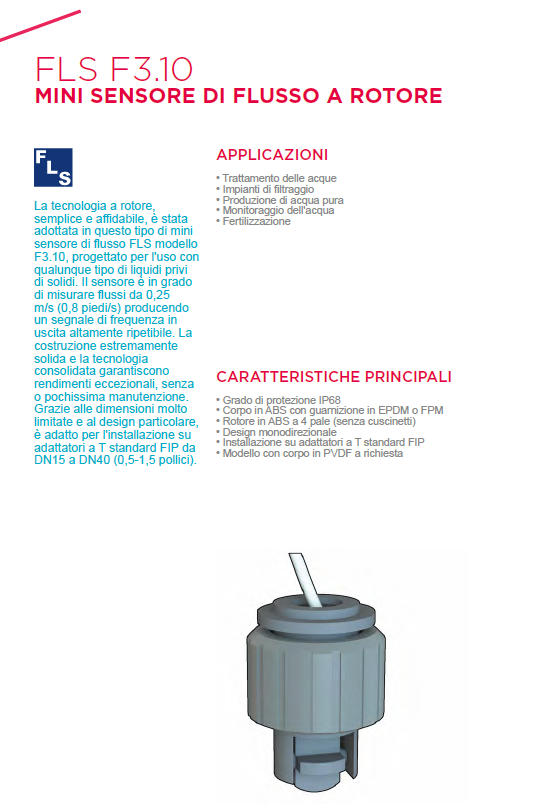 F3.10 Mini Paddlewheel Flow Sensor