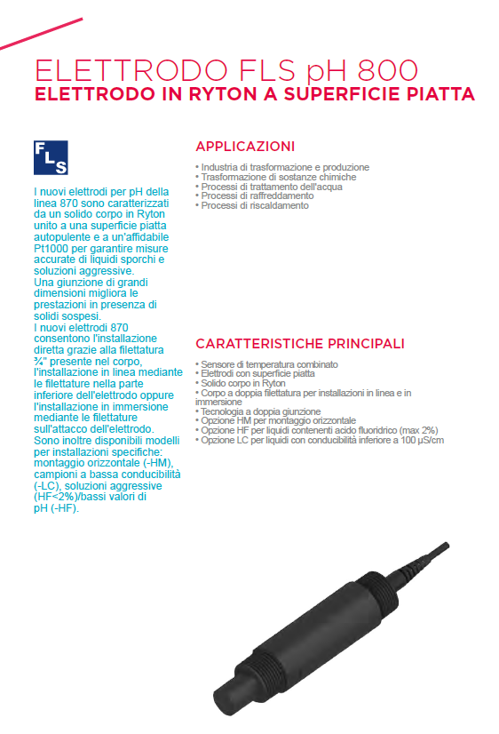 ph 800 Ryton body flat surface electrode